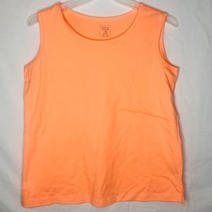 Hasting & Smith Womens Tank Top Orange Sleeveless Scoop Neck Stretch Plus 1X